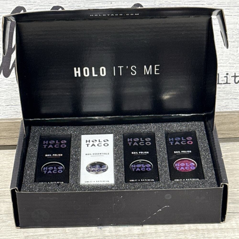 Holo Taco Nail Polish Purple Slushie Electrostatic Glossy Taco 4pc Bundle NEW